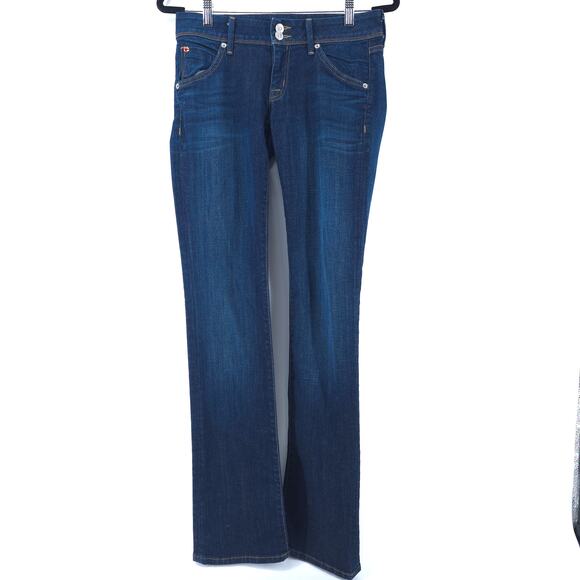 Hudson Y2K Classic Backflap Pocket Straight Leg Mid Rise Dark Wash Denim Jean 27 - Picture 2 of 13